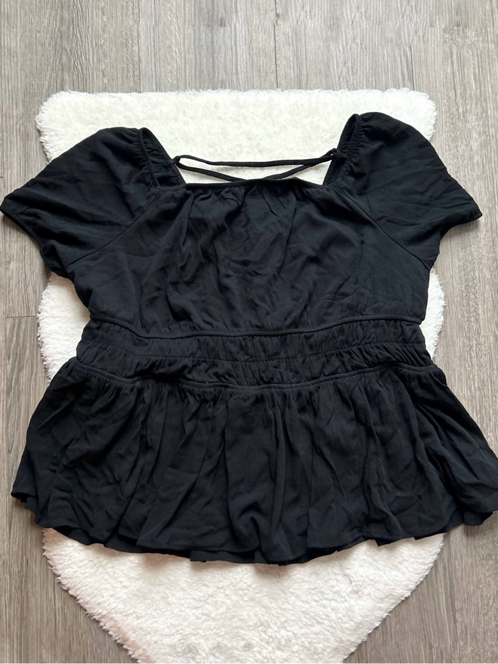 Torrid Elegant Black Women's Short Sleeve Blouse NWT